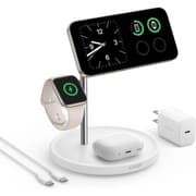 Anker MagSafe Charger Stand, iPhone 16 Wireless Charging Station, MagGo 3 in 1 Charging Station, Qi2 Certified 15W Wireless Charger, Desk Accessory, for iPhone 16/15/14/13/12, Apple Watch, AirPods - White product image