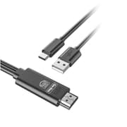 Go-Des GD-HM817 2-in-1 USB-C to HDTV cable designed to connect your USB-C devices to HDMI-compatible displays. It supports 4K UHD resolution - Black product image