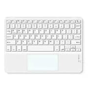 Wireless Bluetooth Keyboard, Ultra Slim Rechargeable Portable Cordless Keyboard with Touchpad 10 Inch Wireless Keyboard for iOS, Android, Windows, iPad, iPhone, Samsung (White) product image