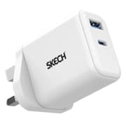 Skech Power Delivery 2 Port GaN Wall Charger 45w PD Power Charger Type-C Port + USB-A – white product image