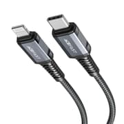 ACEFAST C23-01 Type-C to Lightning 30W PD Fast Charging Cable 1.2m Braided, USB-C to iPhone, Smart Chip, Reinforced Zinc-Alloy Connectors USB 2.0 Data Sync, Durable for iPhone/iPad - Black product image