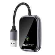 ACEFAST QC1 USB-A CarPlay Wireless Adapter for Apple CarPlay / Android Auto Wire to Wireless Converter - Metal Gray product image