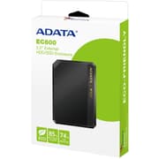 ADATA EC600 2.5” External HDD/SSD Enclosure USB 3.2 Gen2 (10Gbps) interface Tool-Free Convenient Safety Lock , Black product image