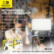 KOOSDA KR-L10 Selfie Light Portable USB Rechargeable Integrated 2000mAh Battery 3 Modes Adjustable Brightness Clip-on fill Pocket Light product image