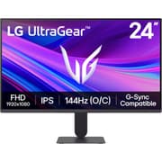 LG 24G411A Ultragear 24" Full HD IPS Gaming Monitor, 144Hz (O/C), 1ms MBR, NVIDIA G-Sync Compatible, AMD FreeSync, HDR10, HDMI, DisplayPort, Slim Stand, Black product image