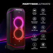 JBL PartyBox Ultimate 1100W Party Speaker, Dolby Atmos for 3D Sound, Wi-Fi 6 & BT, Starry LEDs & Lighting Effects, 6 Drivers for Balanced Audio, 2 x Mic Inputs & Guitar Jack, Black product image