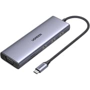 Ugreen CM498 15600 USB-C Adapter - 3x USB-A 3.0 / HDMI / VGA / RJ45 / SD / TF Card Reader / USB-C PD - Gray product image