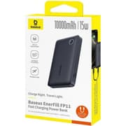 Baseus EnerFill FP11 10000mAh 15W Fast Charging Power Bank with Dual USB-A and Type-C Output , Air-Travel Friendly Design, Multiple Safety Protections - Black product image