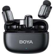 BOYA mini 2-02 (Type-C) Wireless Lavalier Microphones for iPhone 15/16/17 & Android, AI Noise Cancellation, App Control, 30H Battery Life with Charging Case, Lapel Microphone Wireless for Video Recording Vlogging , Black product image