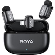 BOYA mini 2-03 (Lightning) Wireless Lavalier Microphones for iPhone 15/16/17 & Android, AI Noise Cancellation, App Control, 30H Battery Life with Charging Case, Lapel Microphone Wireless for Video Recording Vlogging , Black product image