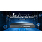 TP-Link TL-SG3210XHP-M2 | Jetstream 8 Port Multi-Gigabit L2+ Managed PoE Switch | 8 PoE+ Port @240W, 2 x 10G SFP+ Slots | 2.5G Bandwidth | Omada SDN Integrated | IPv6 product image