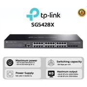 TP-Link TL-SG3428X | Jetstream 24 Port Gigabit Switch, 4 x 10GE SFP+ Slots | L2+ Smart Managed | Omada SDN Integrated | IPv6 | Static Routing | Support QoS, IGMP & LAG product image