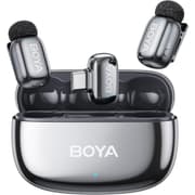 BOYA mini 2-02 (Type-C) Wireless Lavalier Microphones for iPhone 15/16/17 & Android, AI Noise Cancellation, App Control, 30H Battery Life with Charging Case, Lapel Microphone Wireless for Video Recording Vlogging , Silver product image