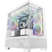 DeepCool CG380 3F Panoramic ATX Mid-Tower Case 3x Pre Installed ARGB Fans , Support Back Connectors & Up to 360mm +240mm Radiators, Front 2x USB3.0 1x USB C , White product image