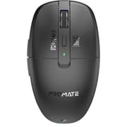 Promate Flixi Triple Mode Wireless Mouse with Bluetooth 5.1, Dual 2.4GHz USB-A & USB-C Dongles, 800/1200/1600 DPI, Silent Clicks, 500mAh Battery, 7-Color LED, Type-C Charging, 10m Range - Black product image