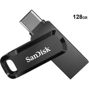 SanDisk 128GB Ultra Dual Drive Go 2-in-1 Flash Drive, 128GB Capacity, Type-A and Type-C Connectors, USB 3.2 Gen 1, 400 MB/s Max Read Speed, Swivel Cover with Keyring Hole, Black product image