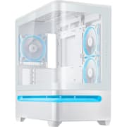 ASUS Prime AP202 ARGB White mATX pc case with Fully Tempered Curved Glass, Supports Graphics Cards up to 420mm Long, 360mm Long radiators, Easy-Detach Rail, Patented Slot Vent, 3 Built-in ARGB Fans product image