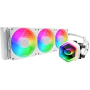 Cooler Master 360 Core II Liquid CPU AIO Cooler – 360mm Radiator, 3X ARGB PWM Fans, Infinity Mirror Dual-Chamber Pump, Quiet Cooling & Easy Installation, AMD AM5/AM4 & Intel LGA 1851/1700, White product image