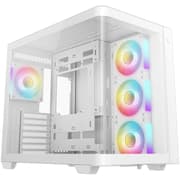DeepCool CG530U 4F Curved Glass Panoramic ATX Mid-Tower Case 4x Pre Installed Fans Dual Chamber, Support Back Connectors & Up to 2x 360mm +280mm Radiators, Front 2x USB3.0 , White product image