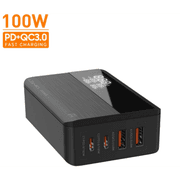 LDNIO A4809C GaN 100W PD Super Charging Desktop Charger Desktop Charger for Mobile Phone High Power Home Charger - Black product image
