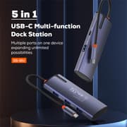 LDNIO DS-15U USB Type c Hub 5 in 1 USB Hub Multi-Function Adapter for MacBook Pro and Type C Windows Laptops - Gray product image