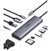 UGREEN 10 in 1 USB C Hub, Up to 4K @ 30Hz Display, 1Gbps Ethernet Speed, 100W Passthrough, 5Gbps Data Transfer Rate, 3.5mm Audio, RJ45 Ethernet, HDMI, USB-C, 3x USB-A, SD/TF Card Slot, VGA product image