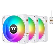 Thermaltake CT140 EX ARGB Sync PC Cooling Fan White (3-Fan Pack), Magnetic Connection, 5V Motherboard Sync, 16.8 Million Colors 9 Addressable LEDs, 140 mm Case/Radiator Fan product image
