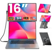 V2COM N2 16" IPS Full HD Portable Monitor Extender with Height-Adjustable Case Stand, 360° Rotation & Vertical Lift, USB-C/HDMI Plug & Play VESA Mount Support product image