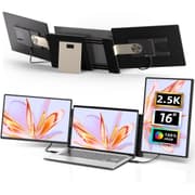 V2COM S7 Pro 16" 2.5K QHD IPS Triple Screen Extender,100% sRGB, USB-C & Mini HDMI, Dual Speakers, Ultra-Slim Detachable Design, Narrow Bezels, Black product image