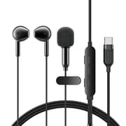 ACEFAST L12 USB-C Semi In-Ear Karaoke Wired Earphones Built-In Microphone for Live Streaming / Recording / Gaming - Black product image
