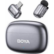 BOYA mini 2-05 Wireless Lavalier Microphone for iPhone 15-17/Android, Noise Cancellation Control, 48kHz/24-Bit, 30H Battery Mini Mic for Video Recording Interview Vlog (1TX + USB-C RX + Charging Case) - Space Gray product image