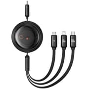 Baseus Free2Draw Retractable Crystal Fast Charging Data Cable Type-C to M+L+C 100W 1.1m Cluster Black product image