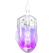 Redragon M695 CT Wired Gaming Mouse, 24,000 DPI, 7 Programmable Button, 2 Side Buttons, 8 RGB LED Backlit Mode, Clear Transparent Shell, Light up Gamer Mice, Soft Cable for PC/Mac/Xbox, White product image