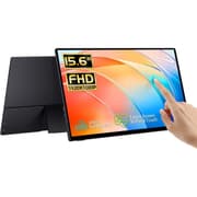 V2COM TC2 15.6'' IPS Full HD Portable Monitor Touchscreen, Tempered Glass, Travel Monitor with Kickstand & Speaker, HDMI USB C External Monitors for Mac Laptop Phone Computer product image