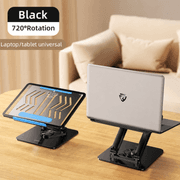 RTAKO RS-CP84 Laptop Stand 2-Level Adjustable Laptop Stand With 360 3D Roating Base - Black product image
