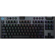 Logitech G915 X Lightspeed TKL Wireless Mechanical Gaming Keyboard, Double-Shot PBT Keycaps, Fully Programmable Keys, RGB Backlit Mac/PC Gaming Keyboards, Aluminum Finish, GL Clicky Switches - Black Color product image