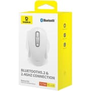 Baseus F02 Ergonomic Dual-Mode Wireless Mouse | Bluetooth 5.2 and 2.4Ghz Connectivity, Silent Buttons, 5 DPI Modes - White product image