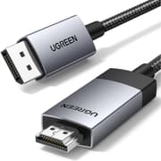 UGREEN 4K@60Hz DisplayPort to HDMI Cable HDR Active DP 1.2 to HDMI 2.0 Cord Aluminum Braided Uni-Directional Display Port to HDMI Converter 6.6FT Compatible with Monitor, Projector, Dell, Lenovo, HP product image