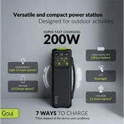 Goui Beast Power Station , with LED Flashlight Portable Power Station (200W rated output and 400W Peak), 209Wh Capacity 5 Ways To Charge Digital Screen AC & DC Ports product image