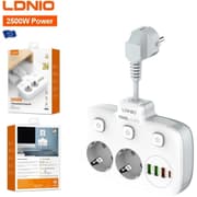 LDNIO SE2435 2 AC Outlets Portable Electrical Extension & 20W USB-C PD Fast Charging & Multi-Device Protection EU Plug - White product image