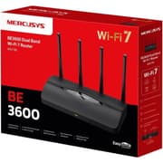 MERCUSYS MR27BE BE3600Mbps Dual Band WiFi 7 Router, 2x 2.5 Gbps Ports, 4K-QAM And MLO, WiFi Router with 4x High Gain Antennas for Maximized Coverage, 160 MHz, EasyMesh-Compatible product image