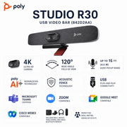 Poly Studio R30 4K USB Video Bar for Small Meeting Rooms – 842D2AA#ABA product image