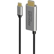 Promate HDMI-PD100 USB-C to HDMI Cable, Ultra HD 4k 60hz Type-C(Thunderbolt-3) to HDMI Adapter with 100W USB-CPower Delivery Port, Long Lifespan, 180cm Cord for MacBook Pro, iPad Air, Galaxy S25 product image