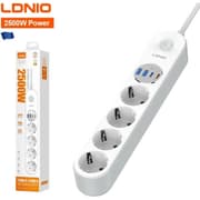 LDNIO SE1-C 20W PD Fast Charging Power Strip 4 EU Plug AC Outlets 4 USB Ports Extension Power Socket for Office Desktop EU Plug - White product image