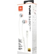 JBL Tune 310C Headphones Wired In-Ear Headphones Pure Bass Sound, 3-Button EQ Selection, Make Clear Calls with USB-C Devices, Microphone and USB-C Port - White product image