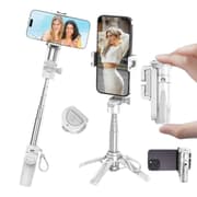 JMARY MT-18 Mini Phone Selfie Stick Tripod Extendable Phone Stand with Wireless Control for Live Streaming - White product image