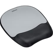 Fellowes Memory Foam Mousepad Wrist Support Silver Streak Durable Jersey Covering product image