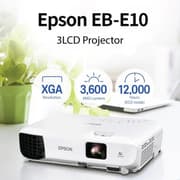 Epson EB-E10 XGA 3LCD 3600 Lumens D-Sub & HDMI Enhance For Classrooms Projector - White product image