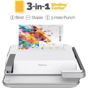 Fellowes Lyra 3 In 1 Binding Centre ( Comb Binder, stapler & Hole Puncher ) White & Grey product image
