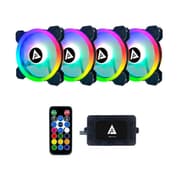 Apevia TL412 TWILIGHT 4x Silent Dual Ring Addressable RGB Color Fan product image